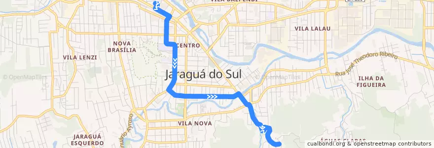Mapa del recorrido Terminal - Boa Vista de la línea  en Jaraguá do Sul.