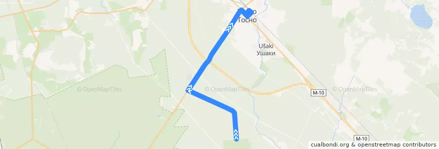 Mapa del recorrido Автобус № 313А: Рубеж => Тосно de la línea  en Тосненское городское поселение.