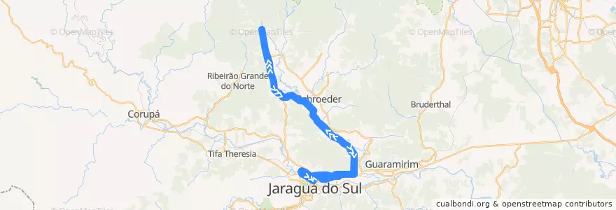 Mapa del recorrido Santa Luzia (Via São João) de la línea  en Jaraguá do Sul.