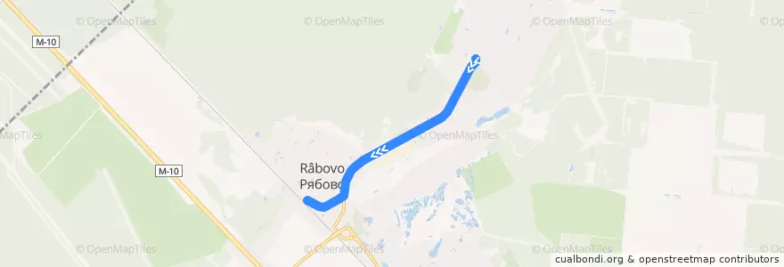 Mapa del recorrido Автобус № 5: Рябово => Пельгорское de la línea  en Рябовское городское поселение.