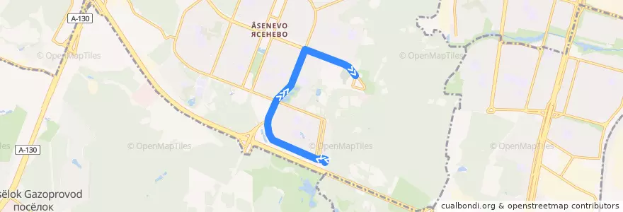 Mapa del recorrido Автобус 262: проезд Карамзина - метро "Новоясеневская" de la línea  en Moskou.