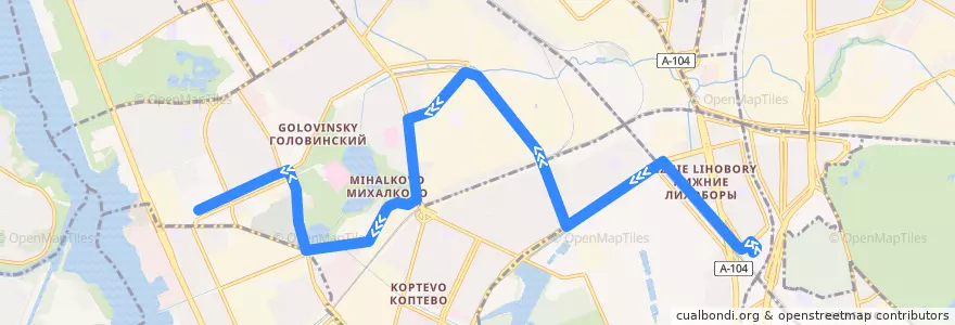 Mapa del recorrido Автобус 123: Метро "Петровско-Разумовская" => Метро "Водный стадион" de la línea  en Северный административный округ.