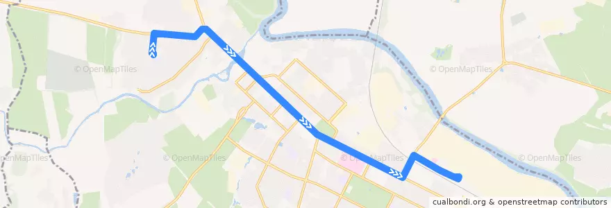Mapa del recorrido Автобус: № 2 «Школа № 1 – завод имени Куйбышева» de la línea  en Коломенский городской округ.