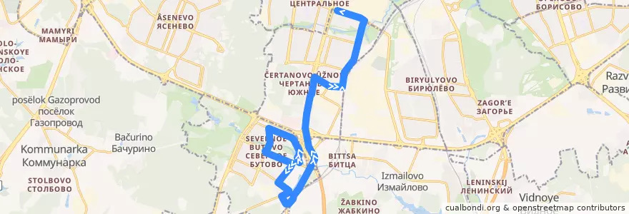 Mapa del recorrido Автобус №668: 5-й микрорайон Северного Бутова - 17-й автобусный парк de la línea  en Moscow.