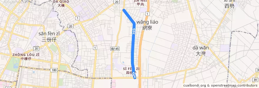 Mapa del recorrido 2路(延駛復華里_往程) de la línea  en Yongkang District.