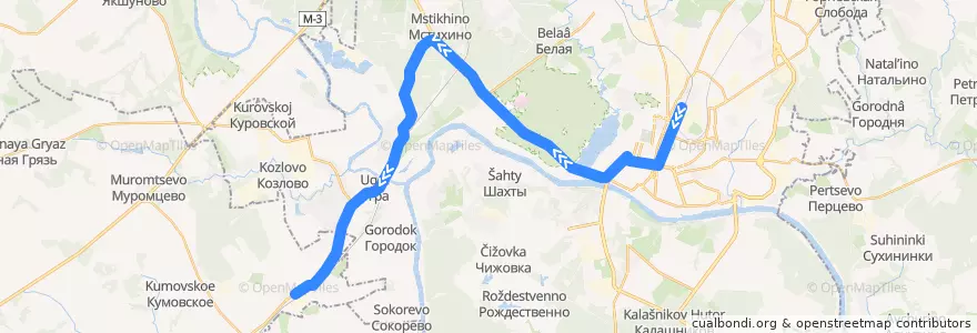 Mapa del recorrido Автобус "Калуга - Воротынск" de la línea  en городской округ Калуга.
