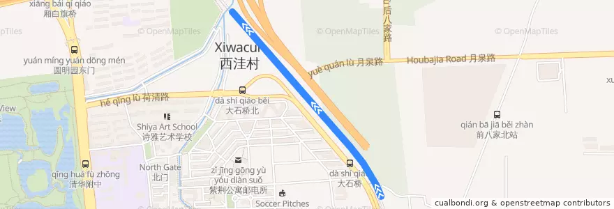Mapa del recorrido 京包铁路 de la línea  en 海淀区.
