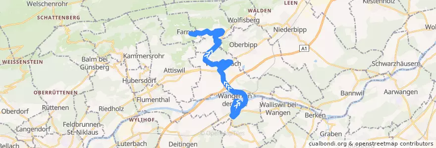 Mapa del recorrido Bus 58: Wangen an der Aare => Farnern de la línea  en Verwaltungskreis Oberaargau.