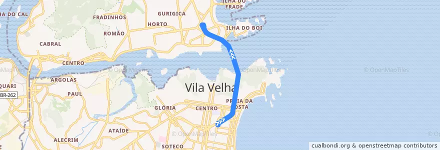 Mapa del recorrido 400 Vila Velha / Praia Stª Helena via 3ª Ponte de la línea  en Microrregião Vitória.