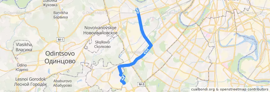 Mapa del recorrido Автобус 865: Метро "Кунцевская" - 5-й микрорайон Солнцева de la línea  en Западный административный округ.