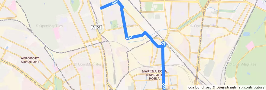 Mapa del recorrido Автобус №19к: Метро "Марьина Роща" - метро "Тимирязевская" de la línea  en Северо-Восточный административный округ.