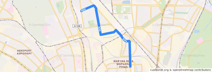 Mapa del recorrido Автобус №19к: метро "Тимирязевская" - Рижский вокзал de la línea  en Северо-Восточный административный округ.