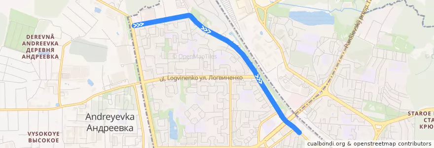 Mapa del recorrido Автобус № 16к: Корпус 1420 - Станция Крюково de la línea  en район Крюково.