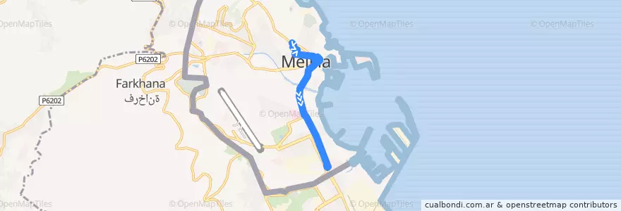 Mapa del recorrido Línea 2 (Ida) de la línea  en Melilla.