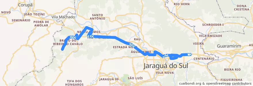 Mapa del recorrido Nereu Ramos - Braço Rib. Cavalo (1) de la línea  en Jaraguá do Sul.