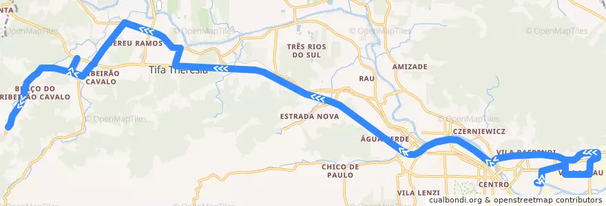 Mapa del recorrido Nereu Ramos - Braço Rib. Cavalo (2) de la línea  en Jaraguá do Sul.