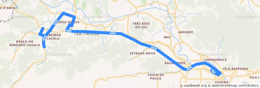 Mapa del recorrido Nereu Ramos - Lot. Gadotti (4) de la línea  en Jaraguá do Sul.