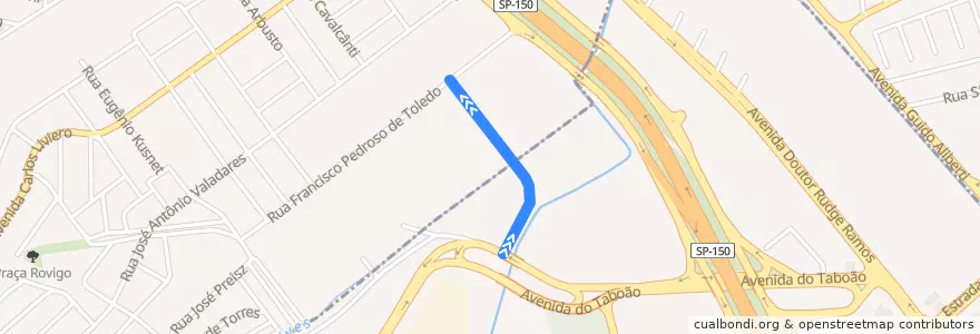 Mapa del recorrido CIRC. SÃO PEDRO - PQ. STO. ANTÔNIO de la línea  en São Bernardo do Campo.