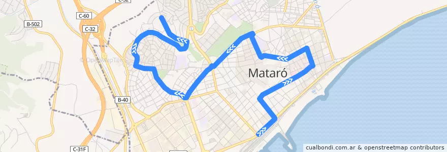 Mapa del recorrido L8: Estació Renfe => Galícia de la línea  en Mataró.