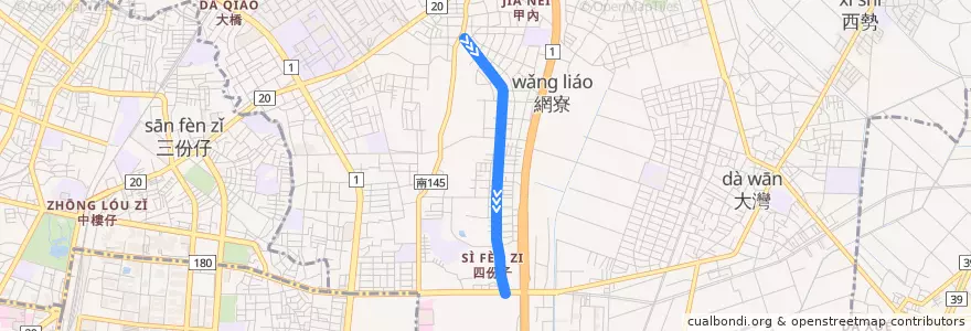 Mapa del recorrido 2路(延駛復華里_返程) de la línea  en 永康區.