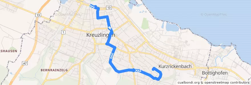 Mapa del recorrido Bus 901: Kreuzlingen, Bahnhof => Kreuzlingen, Besmer de la línea  en Kreuzlingen.