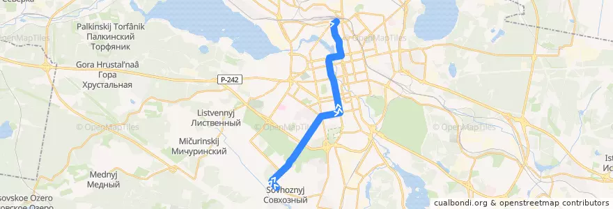 Mapa del recorrido Автобус 23. Академгородок – Железнодорожный вокзал de la línea  en городской округ Екатеринбург.