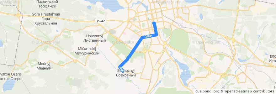 Mapa del recorrido Троллейбус 14. УНЦ - Декабристов de la línea  en городской округ Екатеринбург.