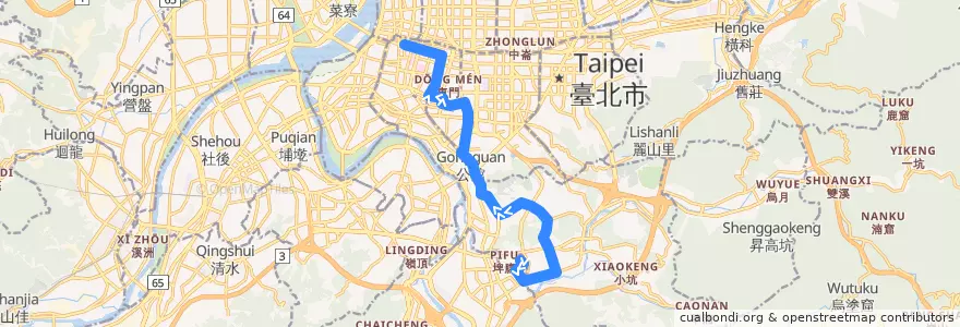 Mapa del recorrido 臺北市 253 景美女中-台北車站 (往程) de la línea  en تايبيه.