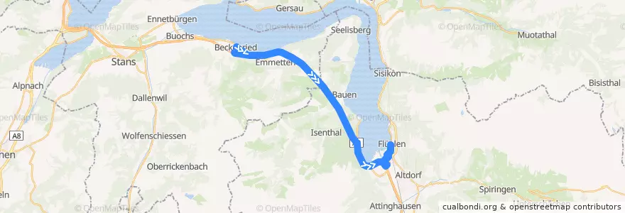Mapa del recorrido Bus 310: Beckenried-Flüelen de la línea  en Zwitserland.