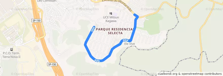 Mapa del recorrido 23:Selecta => Nova Baeta de la línea  en Região Metropolitana de São Paulo.