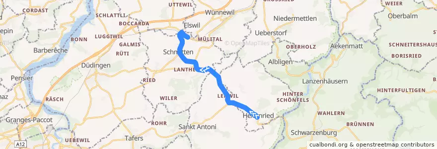 Mapa del recorrido Schmitten - Heitenried de la línea  en District de la Singine.