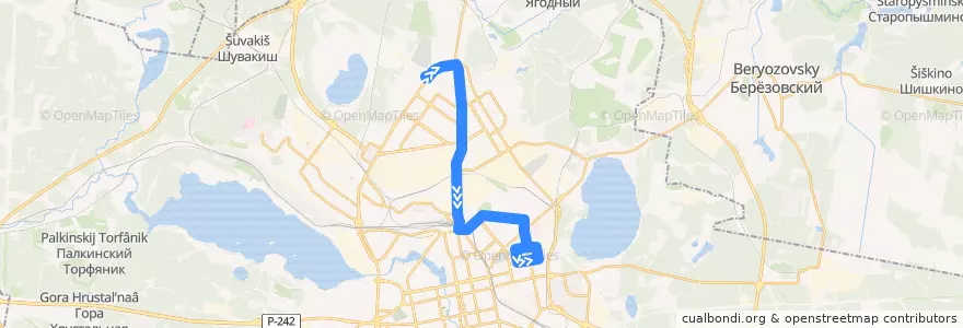 Mapa del recorrido Троллейбус 12. Коммунистическая - Академическая de la línea  en Yekaterinburg Municipality.