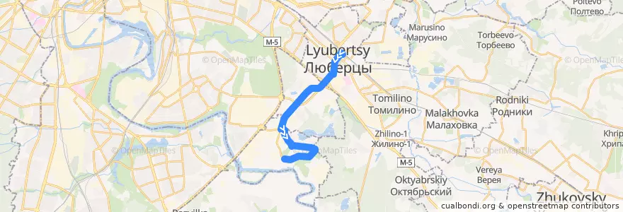 Mapa del recorrido Автобус 20: станция Люберцы => город Дзержинский de la línea  en Oblast' di Mosca.