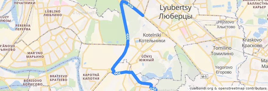 Mapa del recorrido Автобус 904: город Дзержинский => метро Котельники de la línea  en Distretto Federale Centrale.