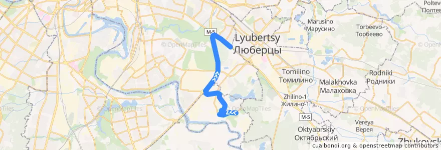Mapa del recorrido Автобус №470: город Дзержинский => метро Котельники de la línea  en Центральный федеральный округ.