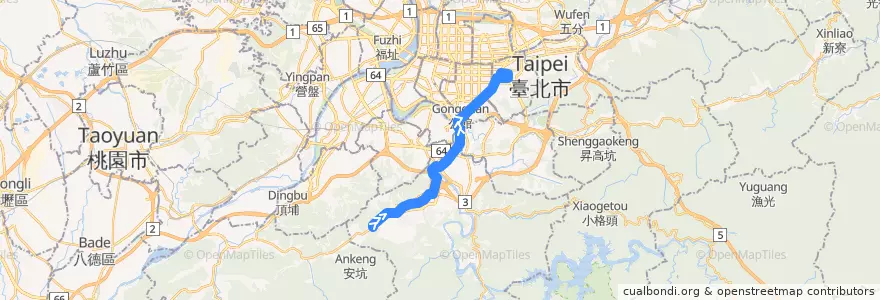 Mapa del recorrido 新北市 935 錦繡-臺北市政府 (往程) de la línea  en Nuova Taipei.