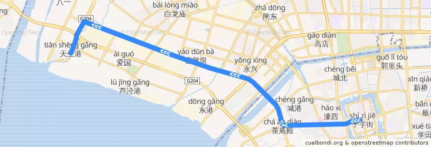Mapa del recorrido 3路: 钟楼广场 => 天生港 de la línea  en 南通市.