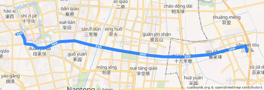 Mapa del recorrido 42路: 更俗剧院 => 先锋驾校 de la línea  en 南通市.