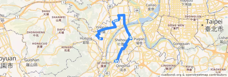 Mapa del recorrido 新北市 99 新莊-板橋(返程) de la línea  en Новый Тайбэй.