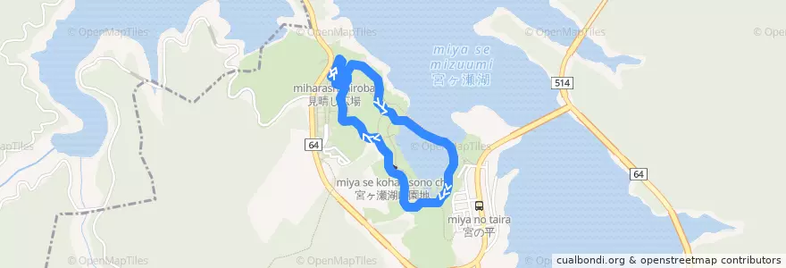 Mapa del recorrido ロードトレイン ミーヤ号 de la línea  en Киёкава.