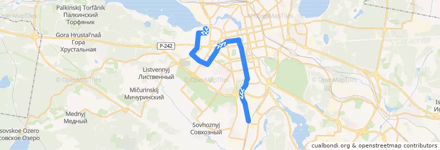 Mapa del recorrido Трамвай 1: ВИЗ - Вторчермет de la línea  en городской округ Екатеринбург.