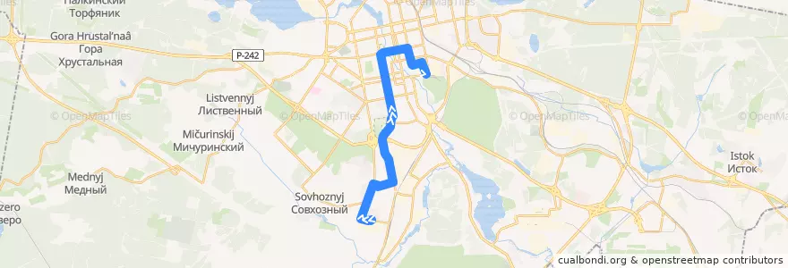 Mapa del recorrido Трамвай 9. Керамическая — ЦПКиО de la línea  en городской округ Екатеринбург.