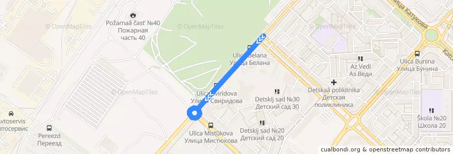Mapa del recorrido 26 de la línea  en городской округ Липецк.