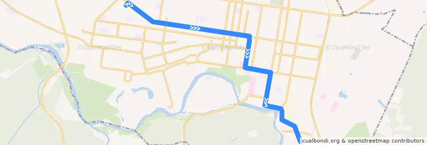 Mapa del recorrido Троллейбус №4: ул. Шоссейная => западный жилой район de la línea  en городской округ Майкоп.