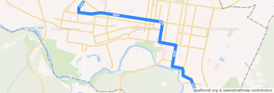 Mapa del recorrido Троллейбус №4: западный жилой район => ул. Шоссейная de la línea  en городской округ Майкоп.
