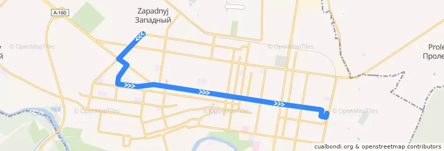 Mapa del recorrido Троллейбус №2: Кондитерская фабрика => ул. Юннатов de la línea  en городской округ Майкоп.