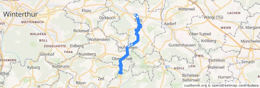 Mapa del recorrido Bus 682: Elgg, Bahnhof => Girenbad b. Turbenthal de la línea  en Bezirk Winterthur.