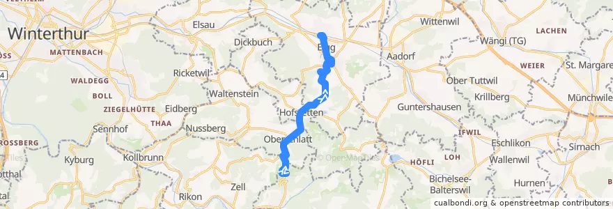 Mapa del recorrido Bus 682: Girenbad b. Turbenthal => Elgg, Bahnhof de la línea  en Bezirk Winterthur.