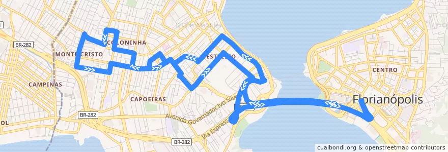 Mapa del recorrido Ônibus 671 - Vila / Promorar de la línea  en Florianópolis.