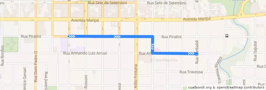 Mapa del recorrido Ônibus 020: Santa Clara IV de la línea  en Toledo.